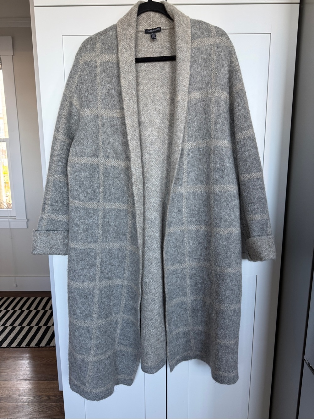 Eileen Fisher Gray Wool Open Cardigan Sweater